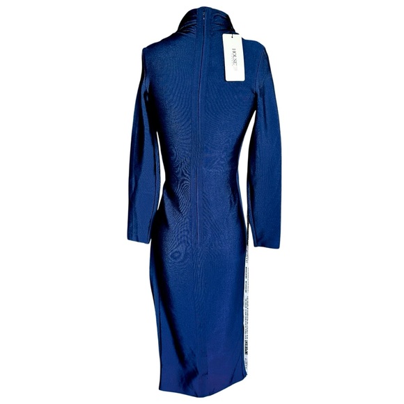 NWT Sexy House of CB Bandage Long Sleeve Plunge Blue Bodycon Dress Size Medium - Picture 4 of 9